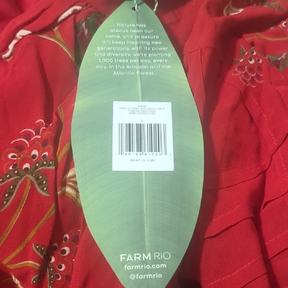 NWT Farm Rio Red Berry Garden Maxi Dress - Picture 4 of 5